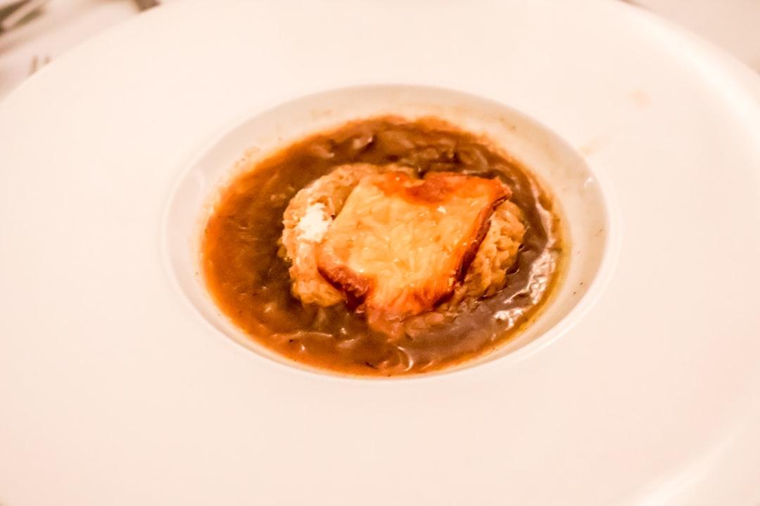 French Onion Soup (Soupe à l'Oignon Gratinée) — Chapters recipe plated