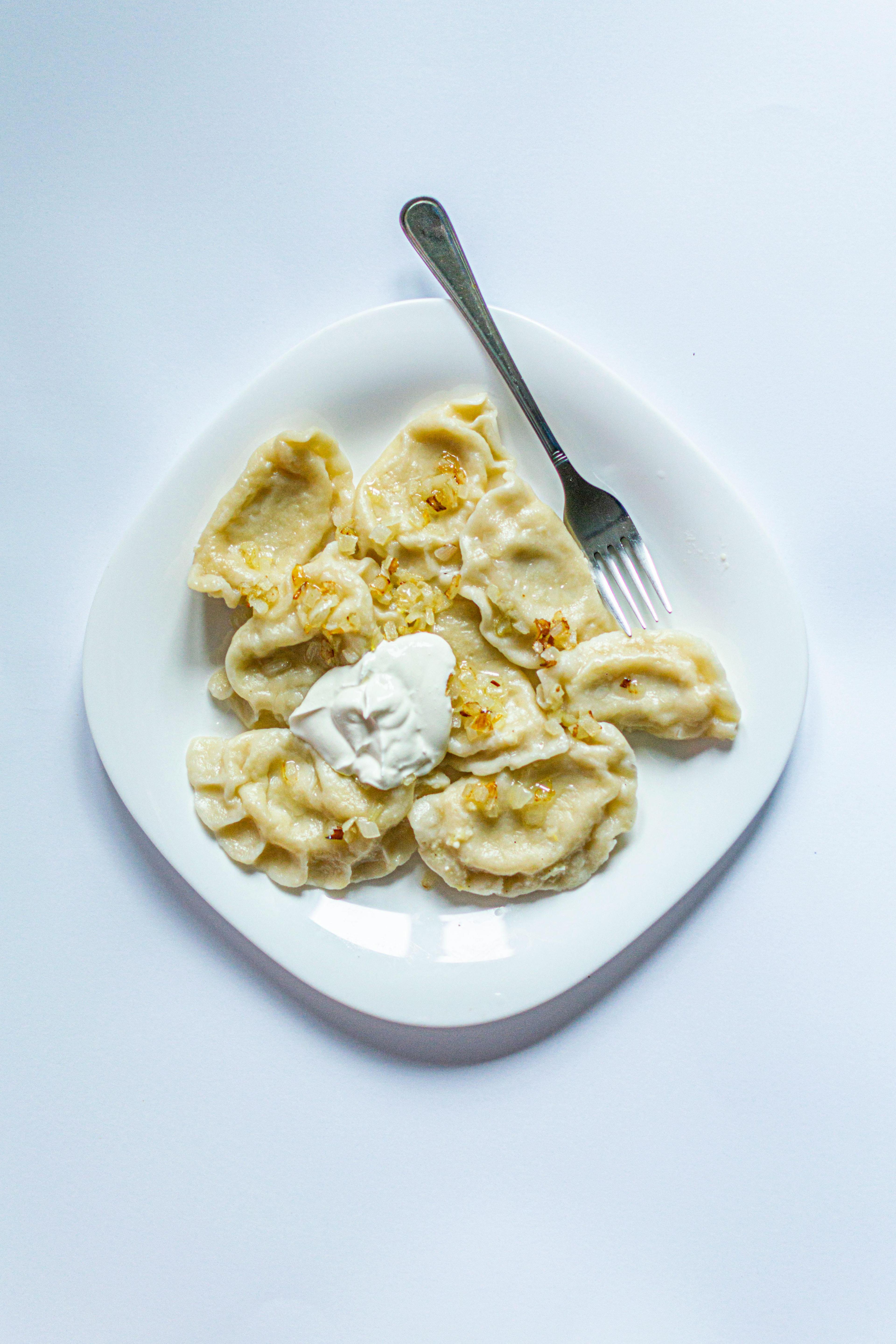 Varenyky (Ukrainian Potato and Cheese Dumplings) — potatoes recipe plated