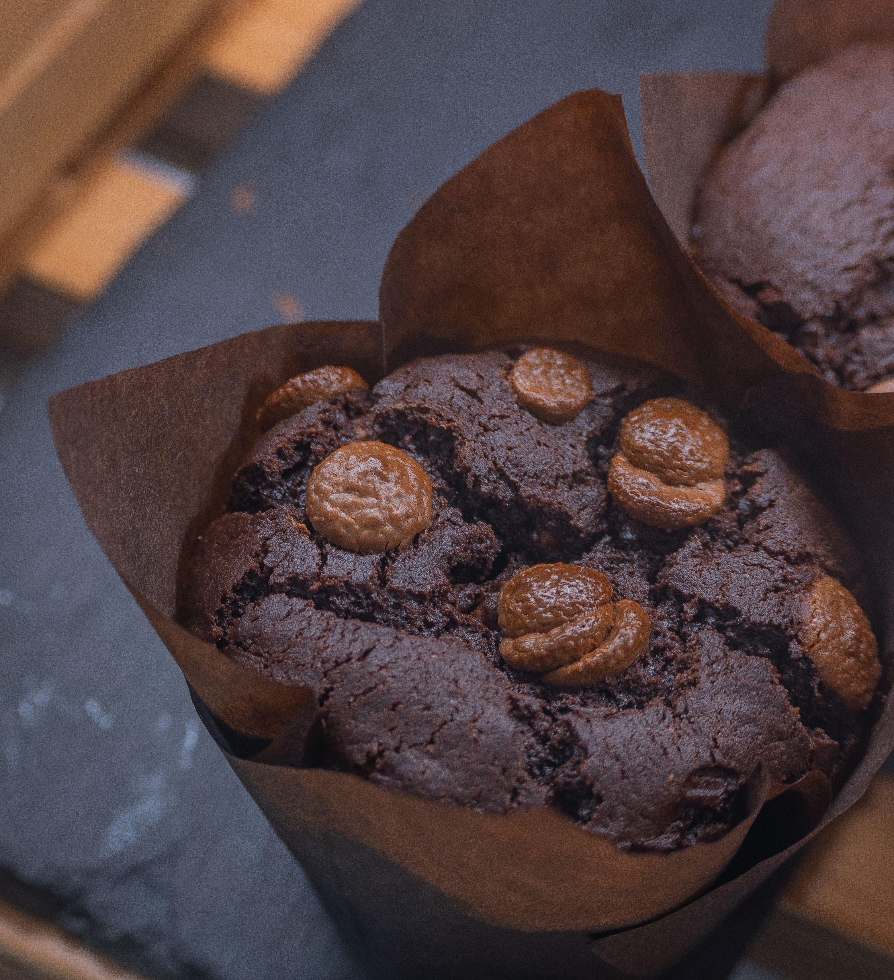 Double Chocolate Muffins — muffins recipe plated