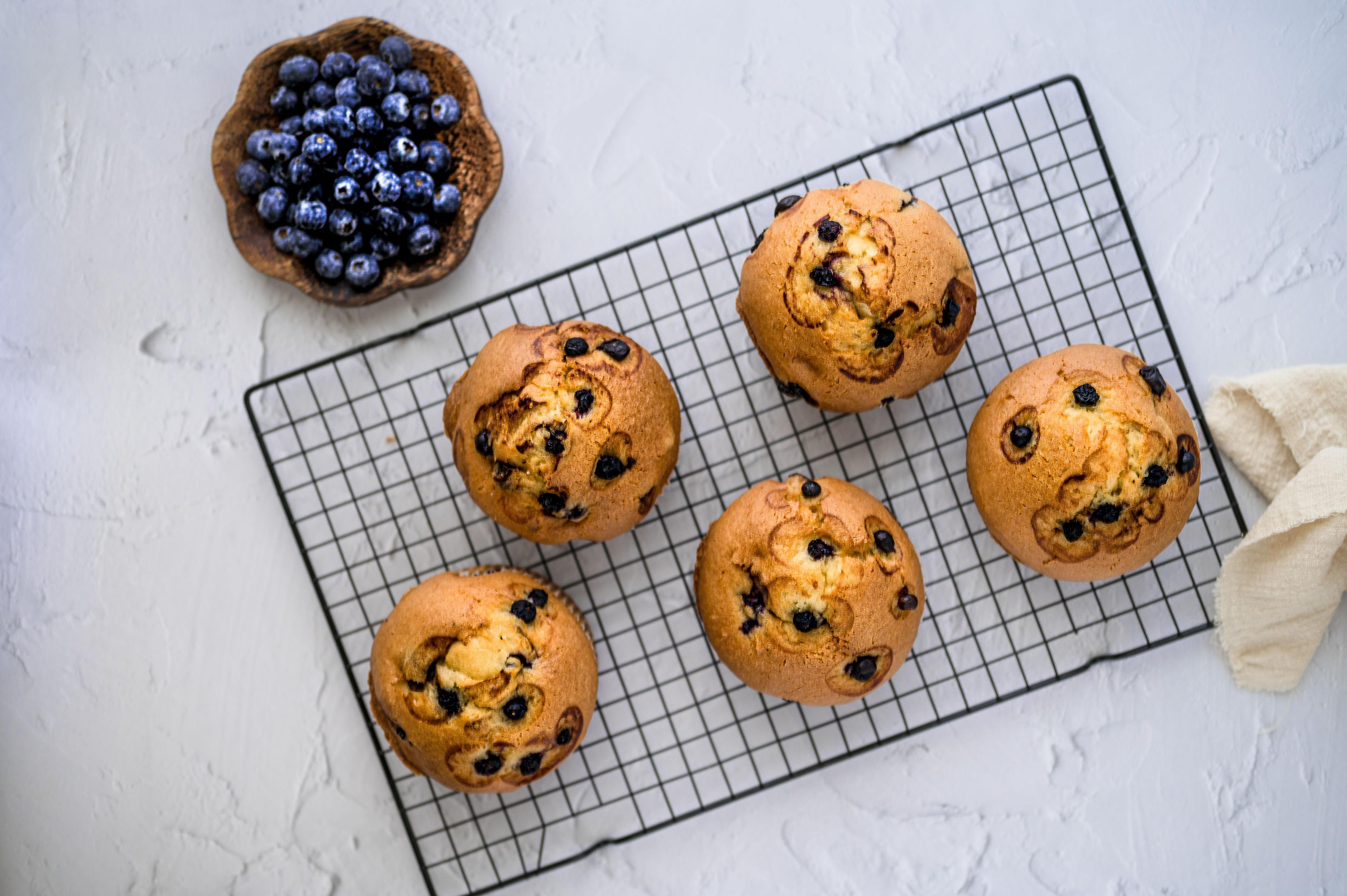 Classic Blueberry Muffins — muffins recipe plated