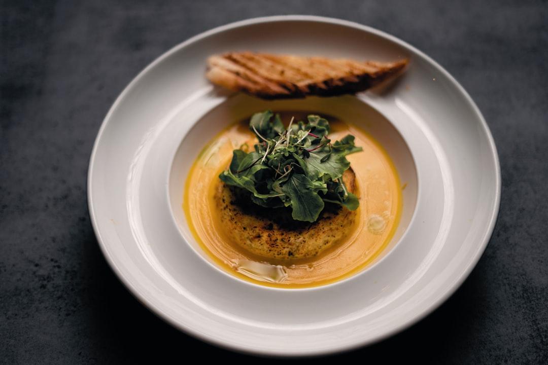 Butternut Squash Bisque with Sage Brown Butter — Chapters recipe plated