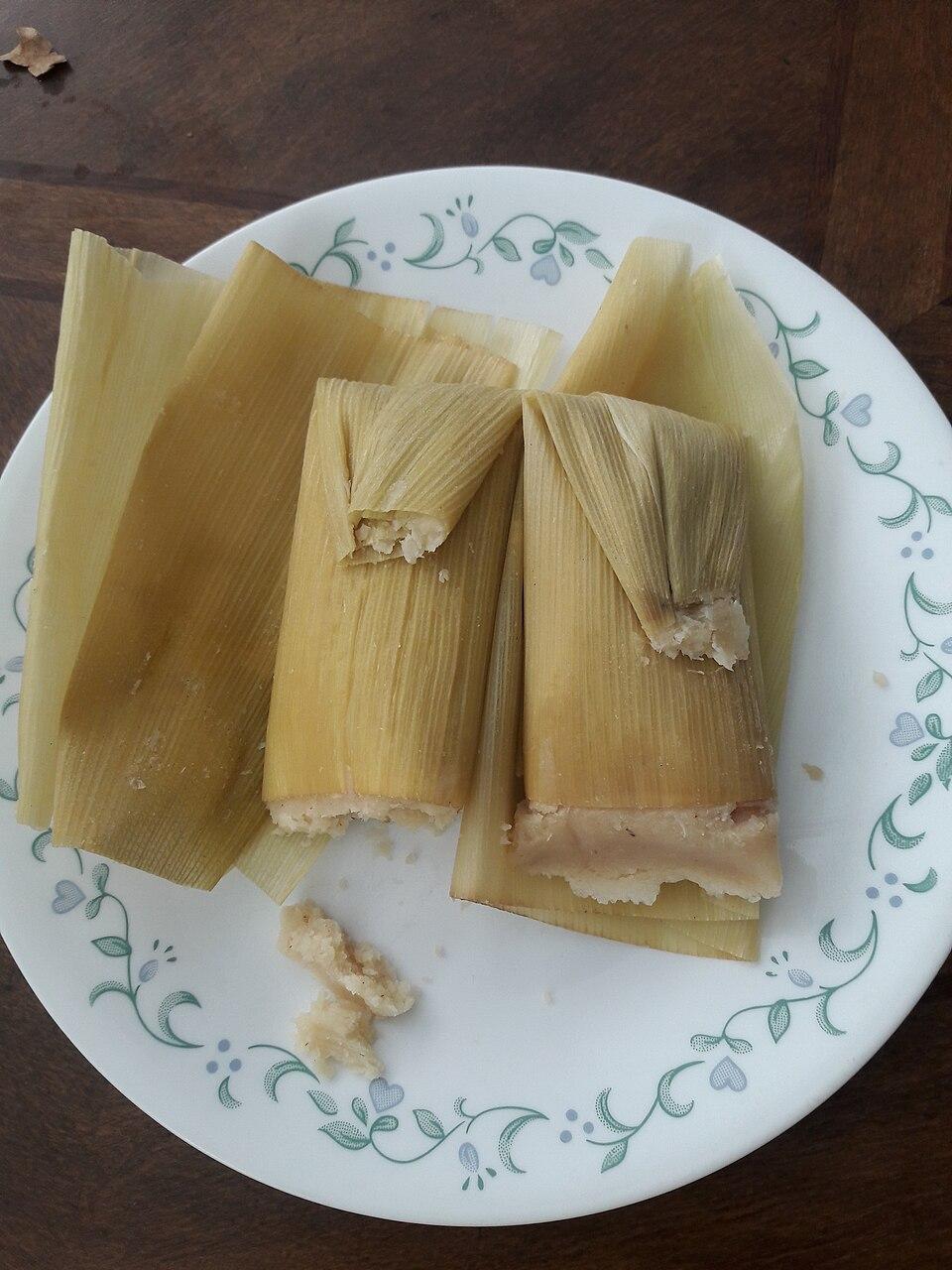 Tamales (Pork in Red Chile) — Pork recipe plated