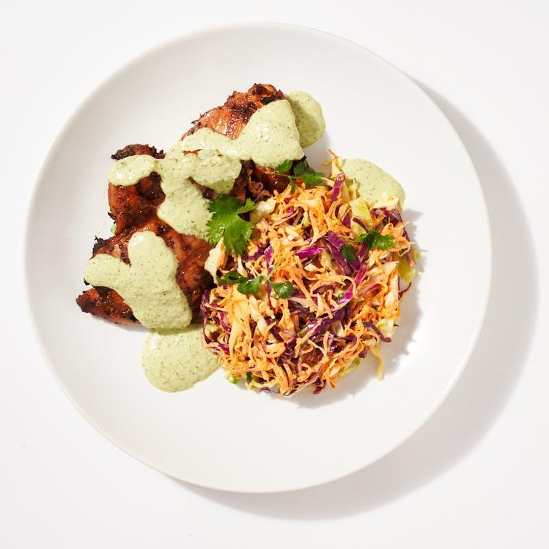 Peruvian Grilled Chicken with Ají Verde — chicken recipe plated